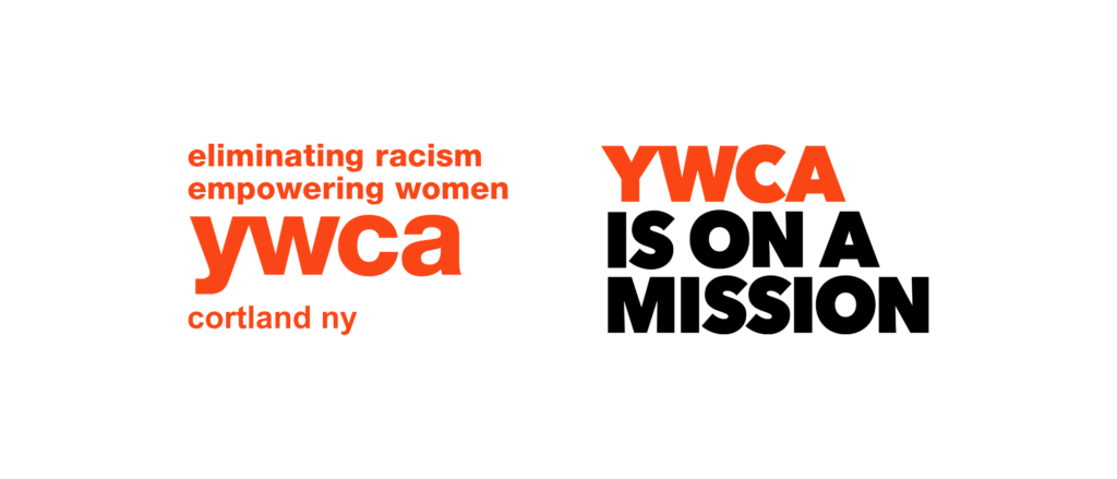 ywca cortland logo and "ywca is on a mission" graphic