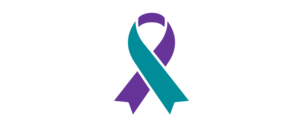 purple and teal awareness ribbon